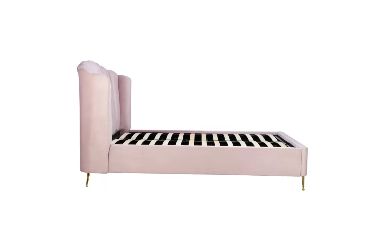 Lottie Pink Ottoman Double Bed + Heaven Double Mattress