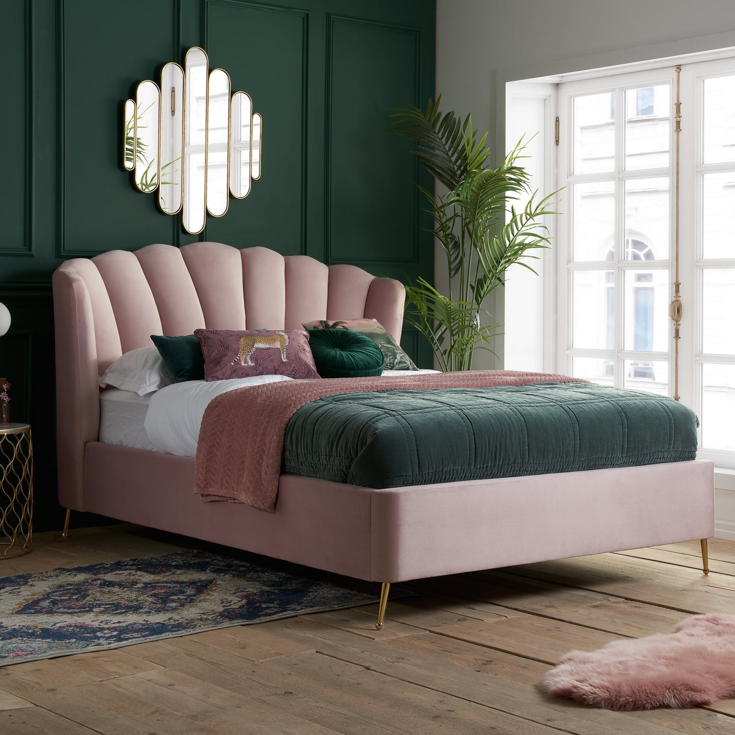 Lottie Pink Double Ottoman Bed