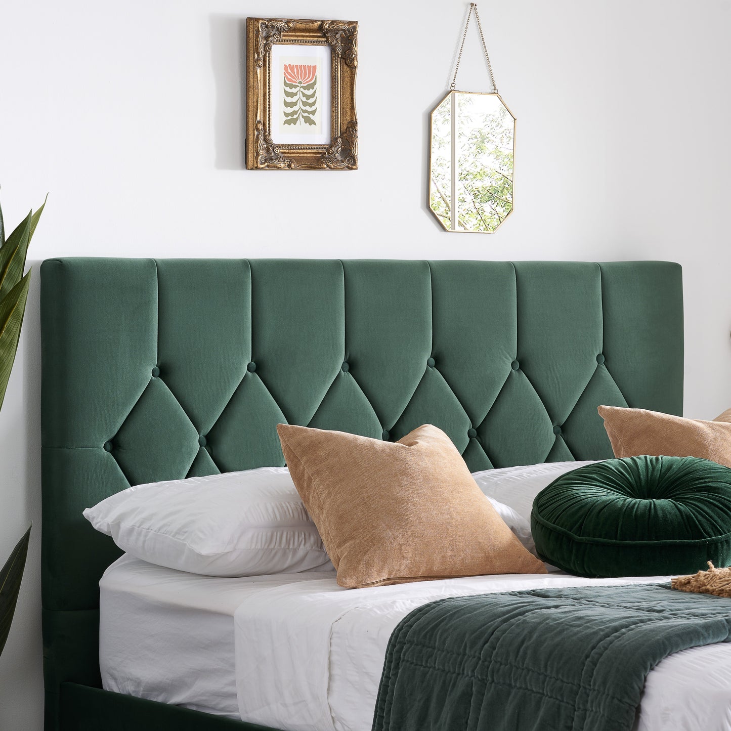 Loxley Green Double Bed + Comfort Double Mattress