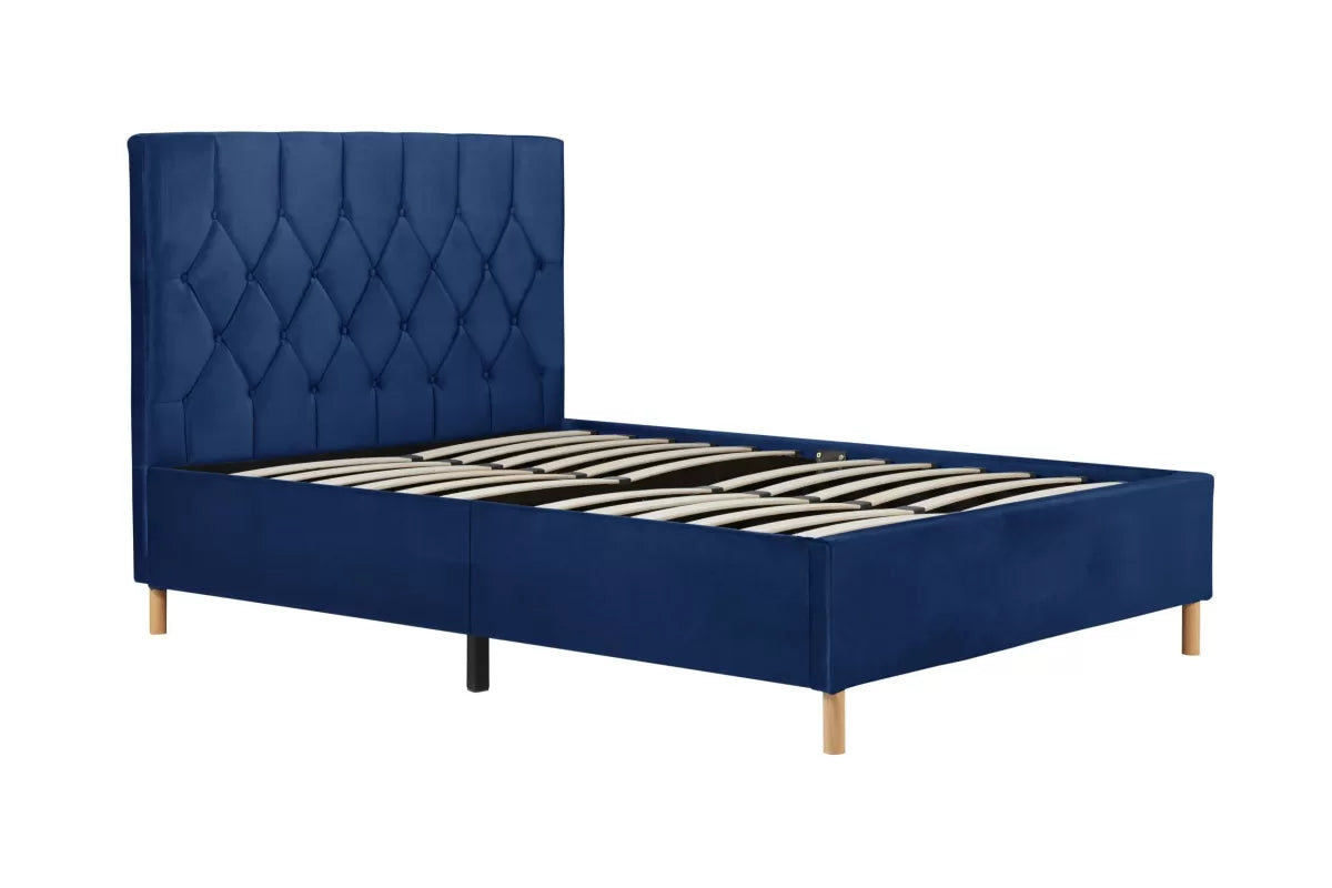 Loxley Blue Double Bed + Comfort Double Mattress