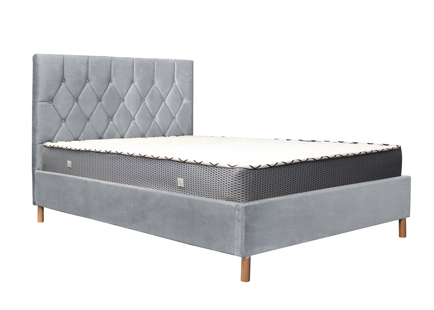 Loxley Grey Ottoman Small Double Bed + Comfort Small Double Mattress