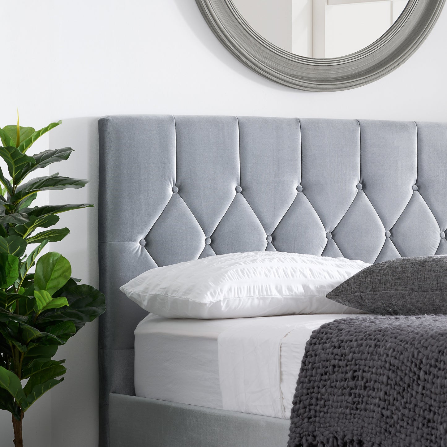 Loxley Grey Ottoman Double Bed + Comfort Double Mattress