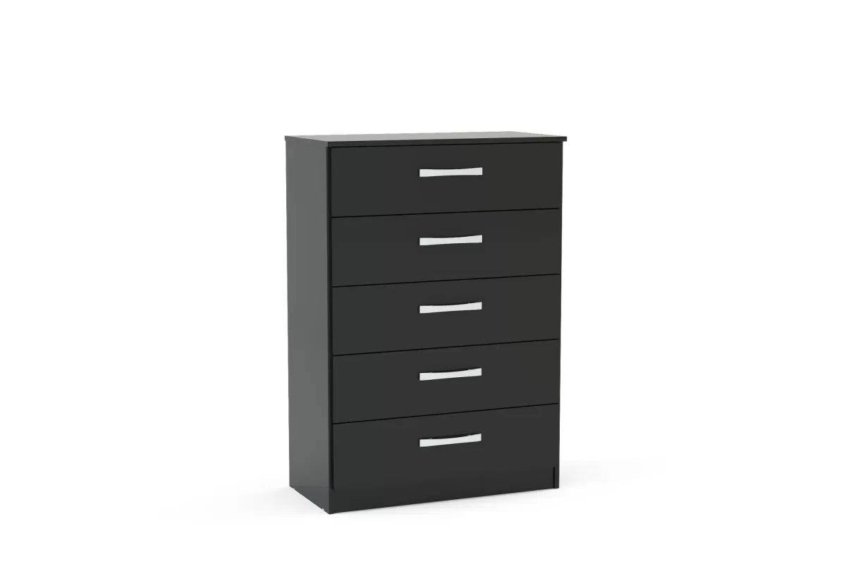 Lynx Black 5 Drawer Chest