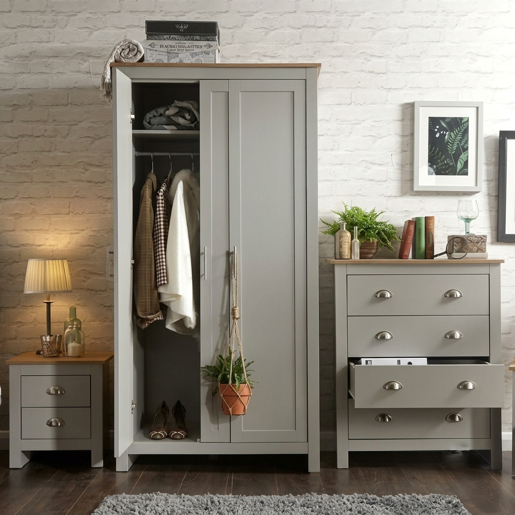 Launceston Grey 4 Piece Bedroom Furniture Set