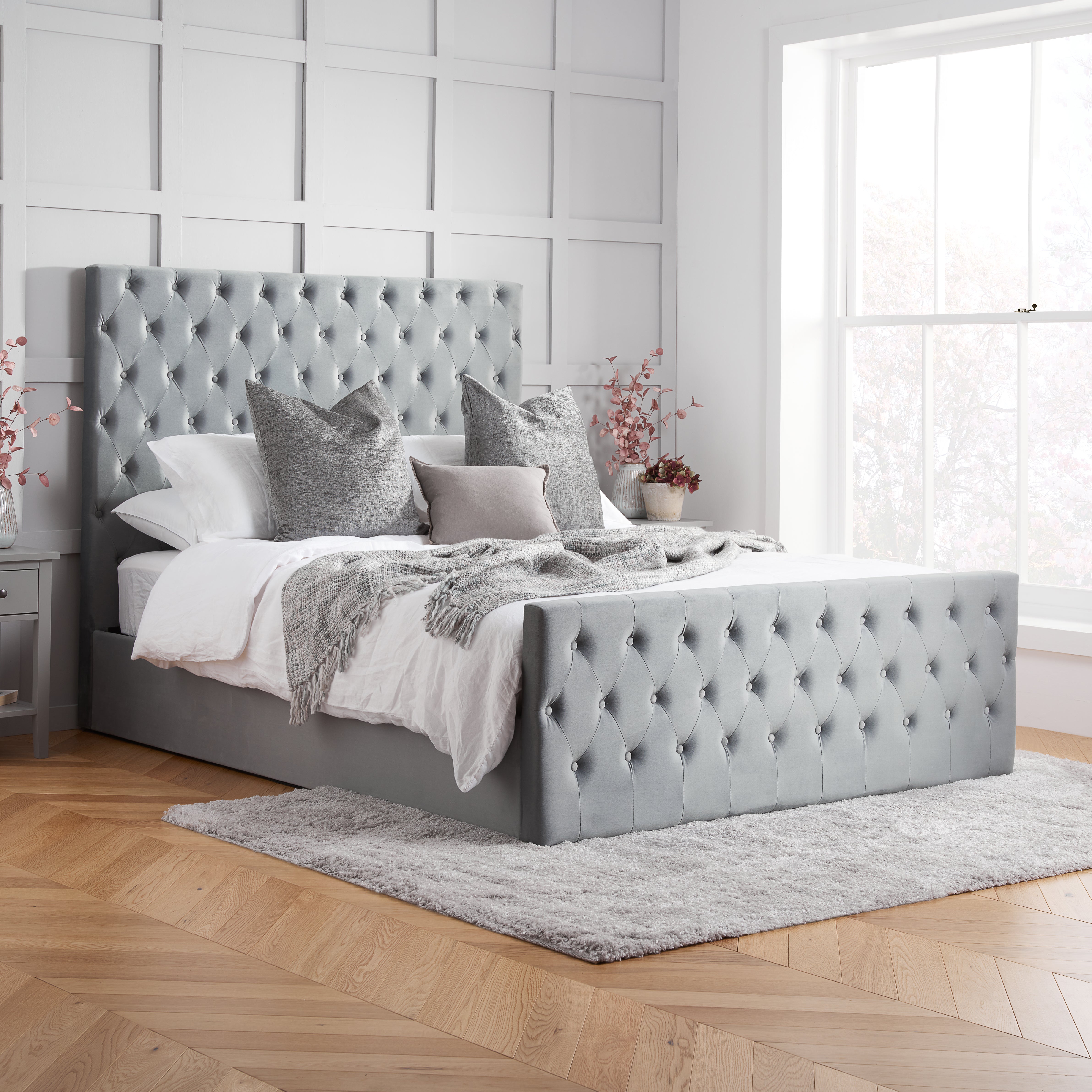 Marquis Grey Super King Ottoman Bed + Super King Heaven Mattress