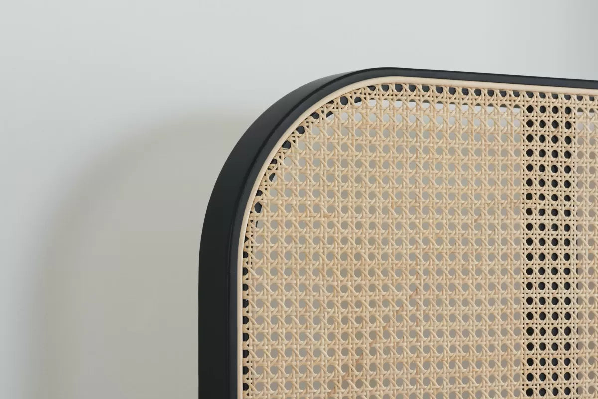 Margot Black Rattan King Bed + Heaven King Mattress