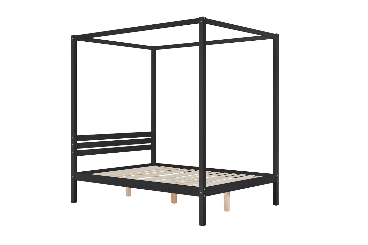 Mercia Black Four Poster King Bed + Heaven King Mattress
