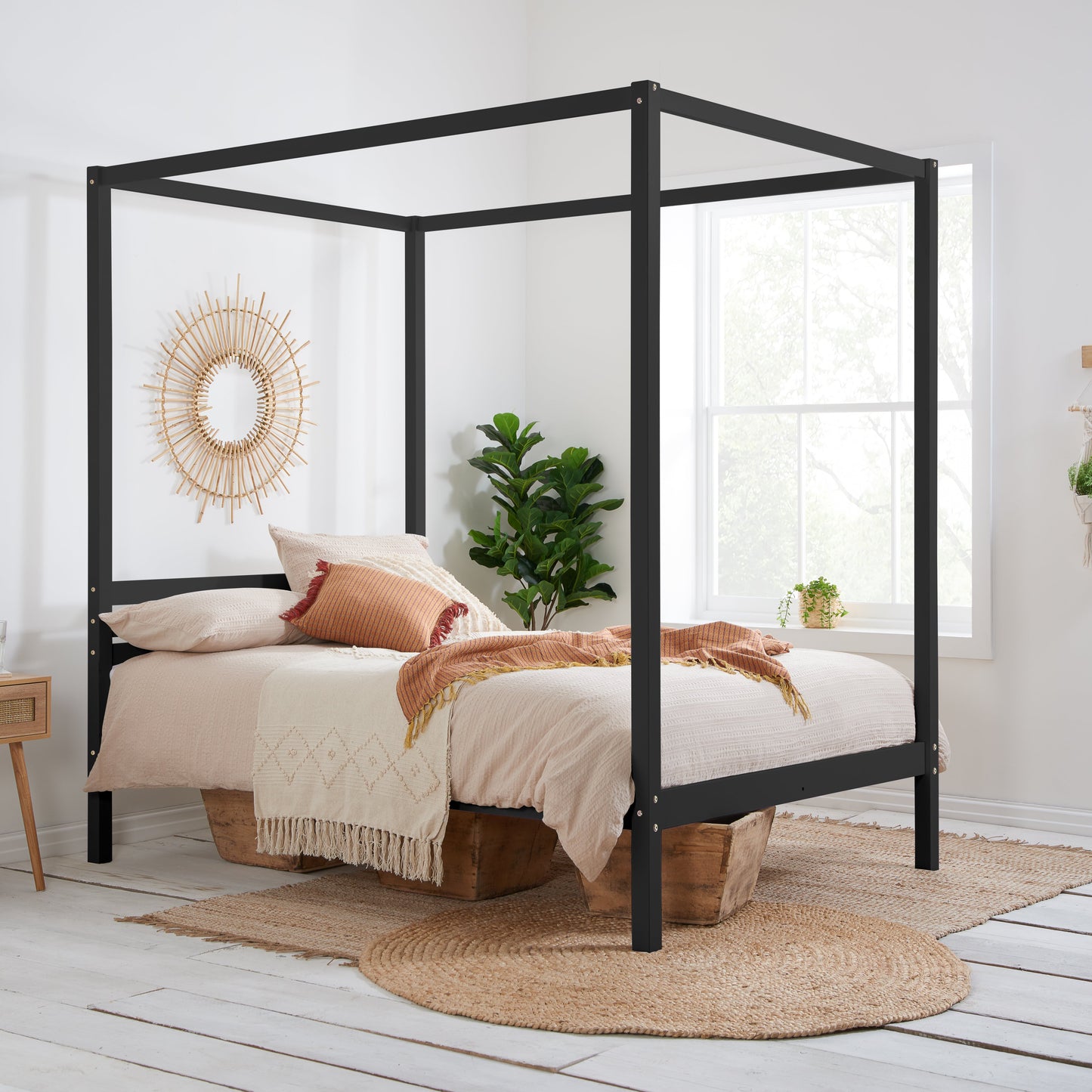 Mercia Black Four Poster King Bed