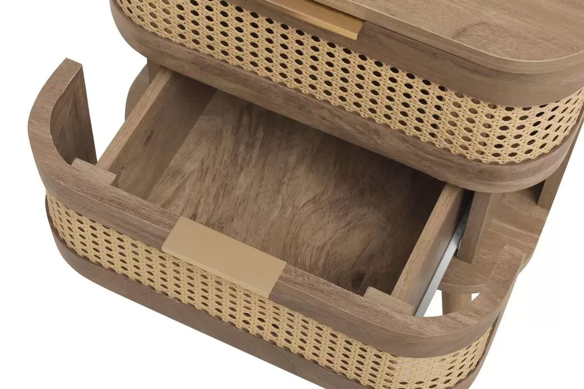 Noah Oak 2 Drawer Bedside
