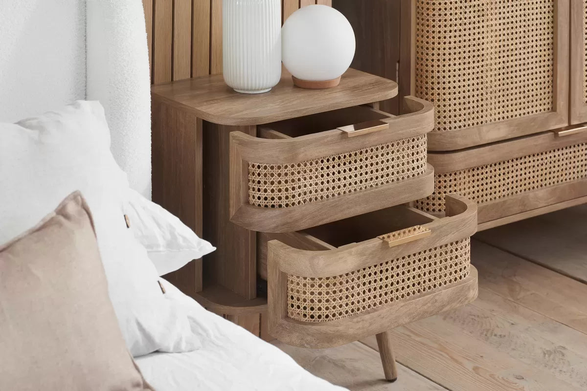 Noah Oak 2 Drawer Bedside
