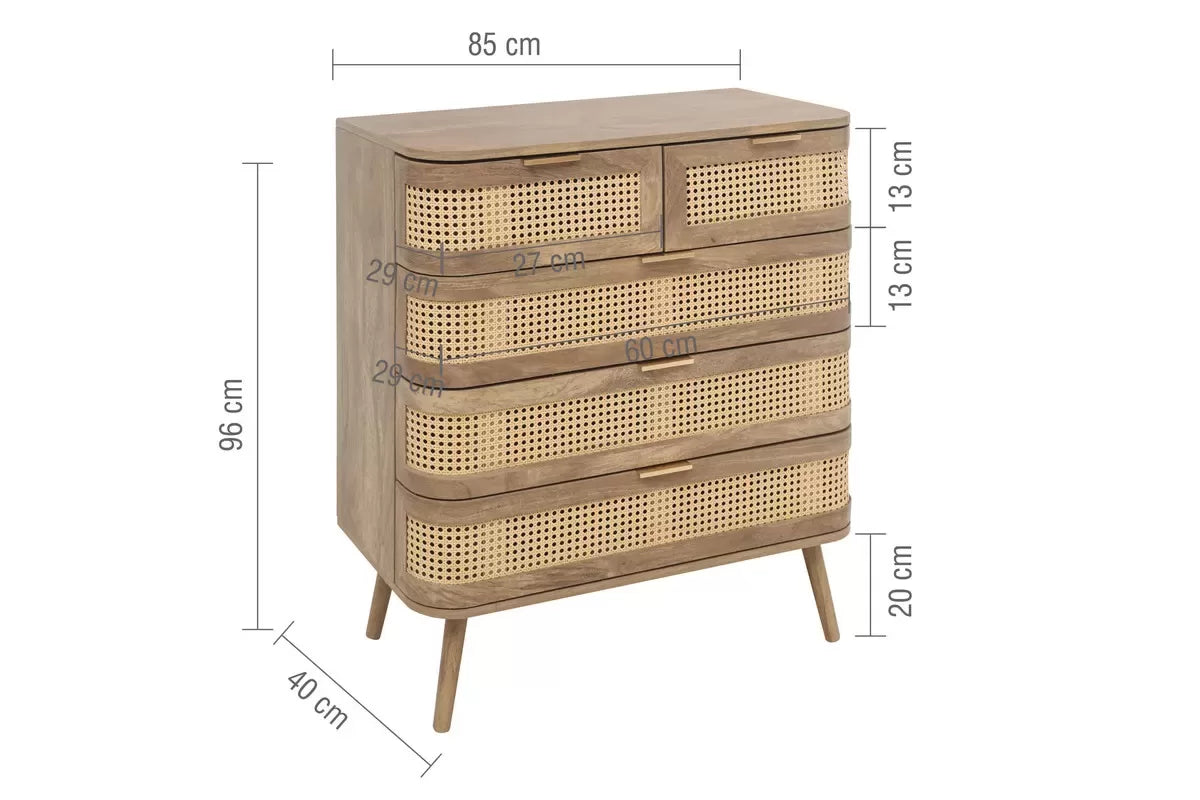 Noah Oak 5 Drawer Chest