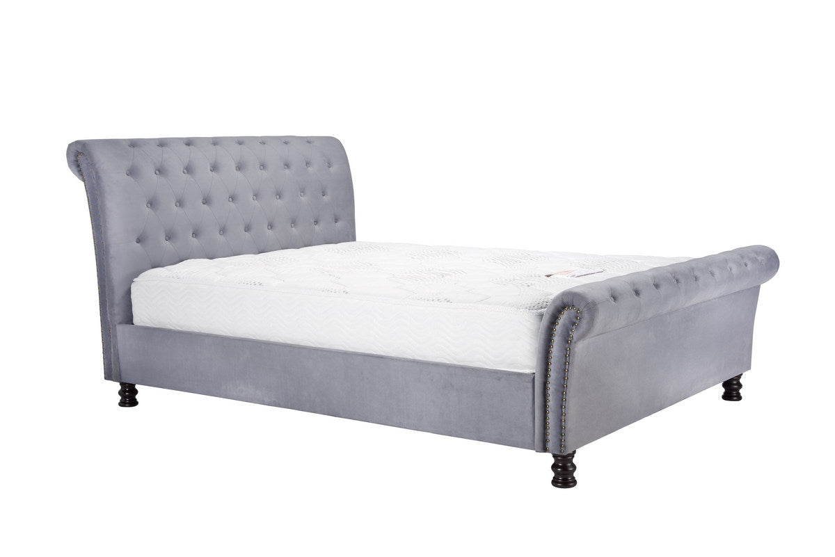 Opulence Silver Sleigh Super King Bed + Super King Heaven Mattress