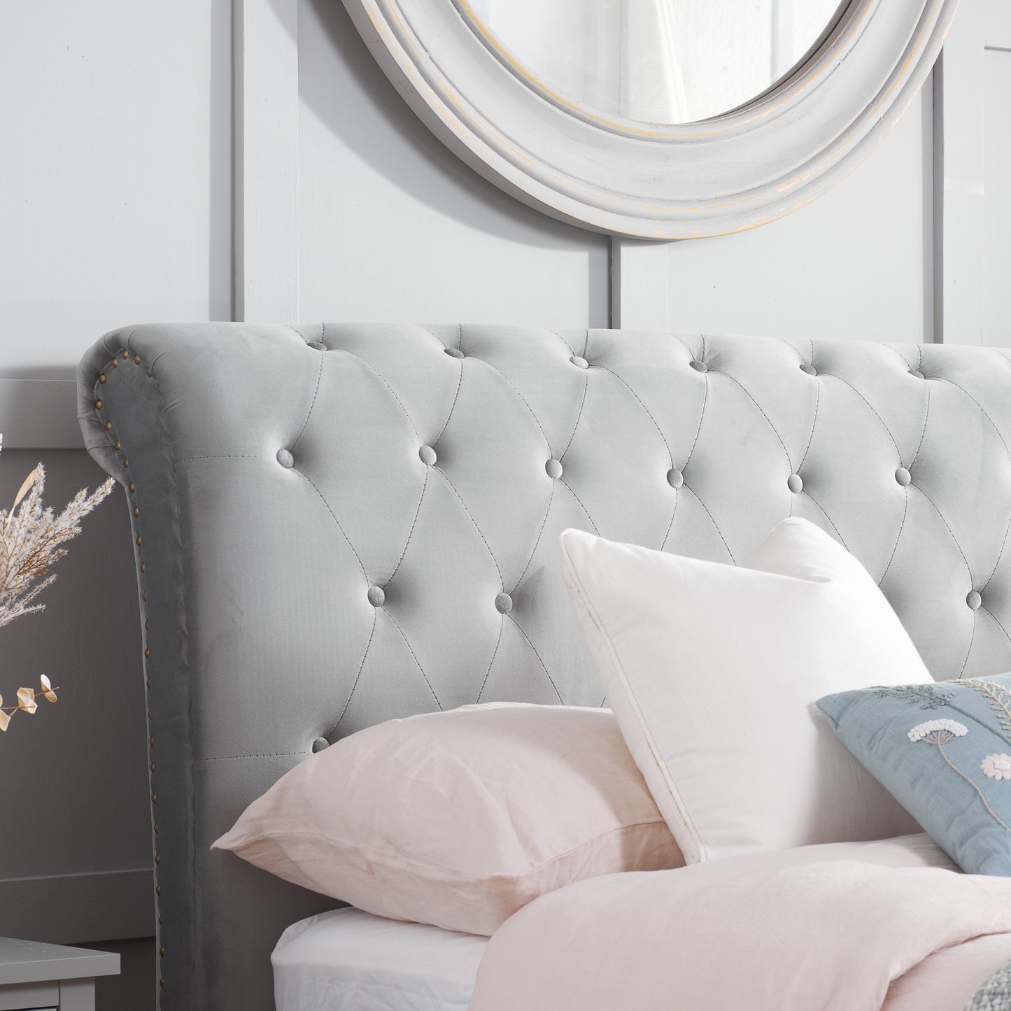 Opulence Silver Sleigh Super King Bed + Super King Heaven Mattress