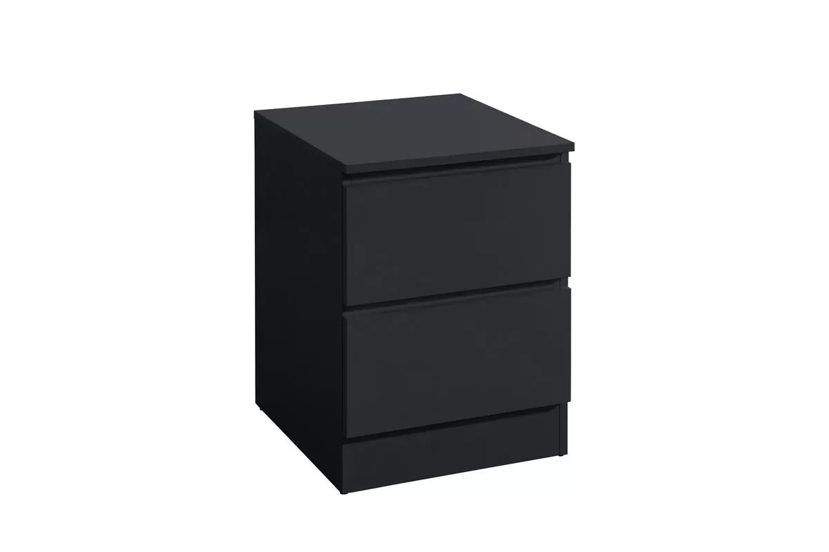 Oslo Black 2 Drawer Bedside