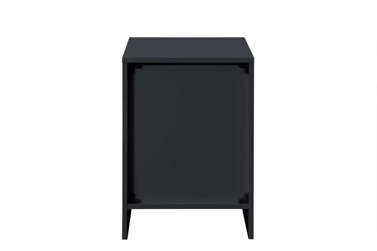 Oslo Black 2 Drawer Bedside