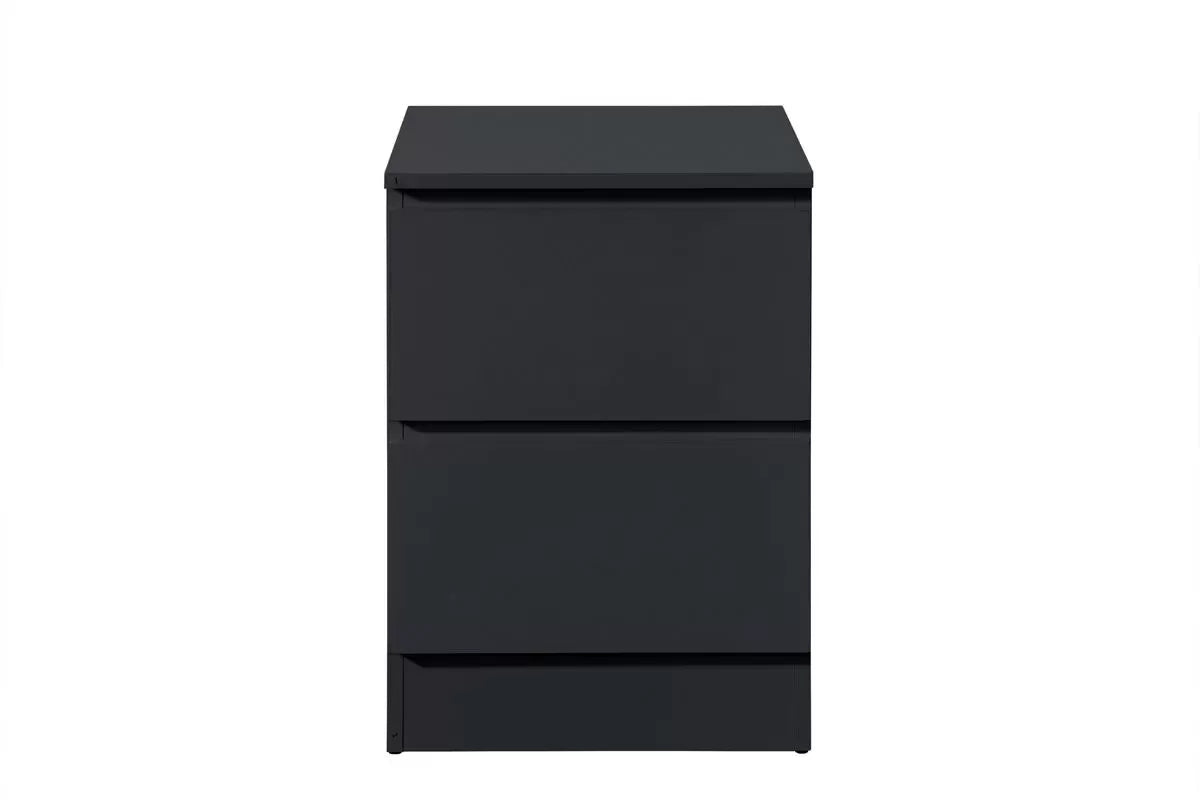 Oslo Black 2 Drawer Bedside