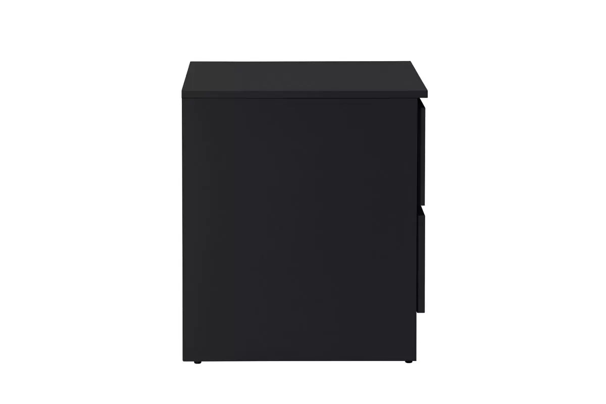 Oslo Black 2 Drawer Bedside