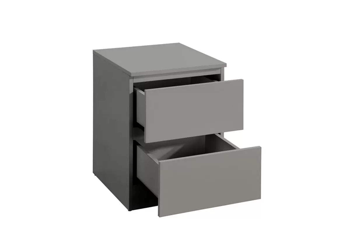 Oslo Grey 2 Drawer Bedside