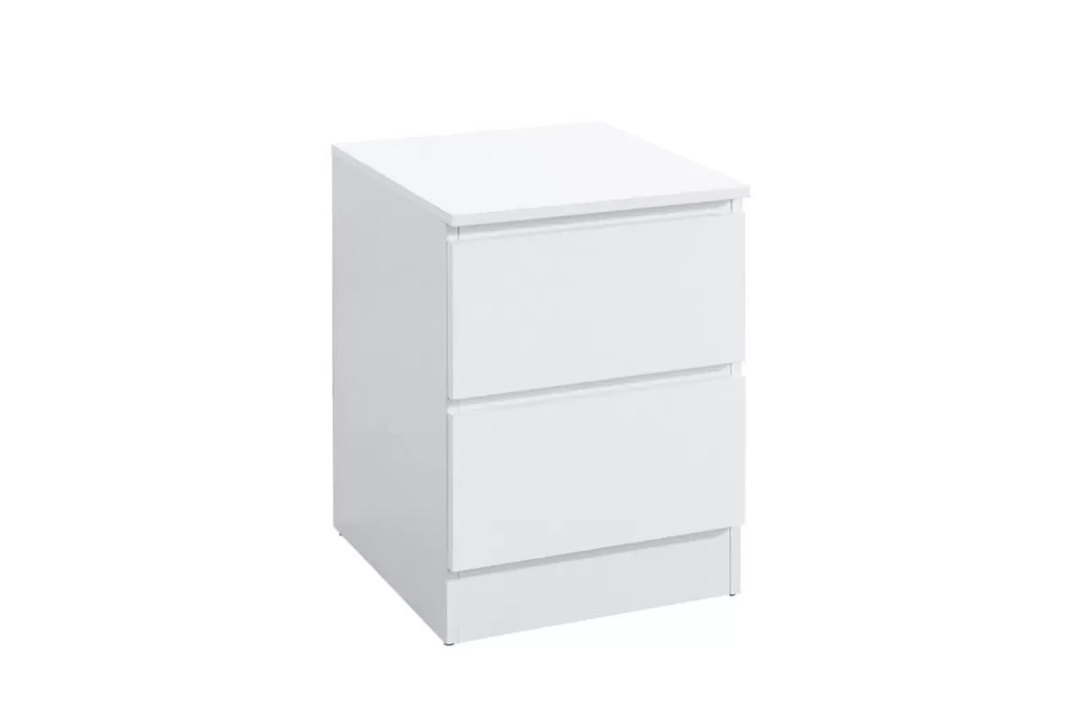 Oslo White 2 Drawer Bedside