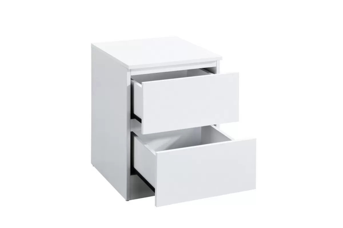 Oslo White 2 Drawer Bedside