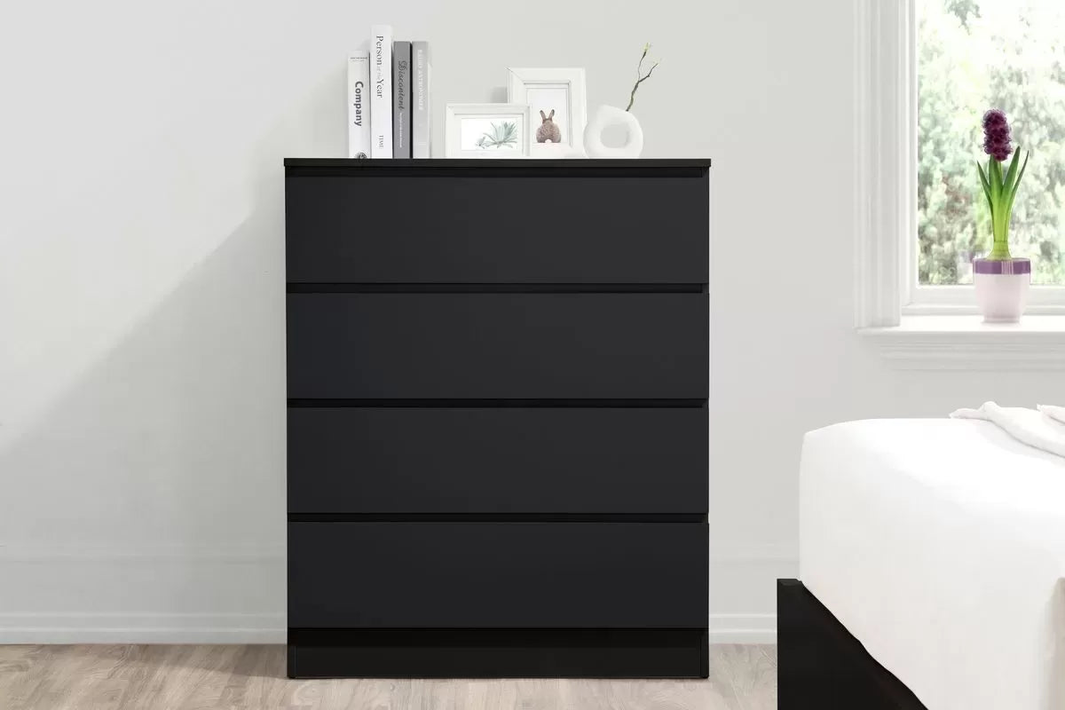 Oslo Black 4 Drawer Chest