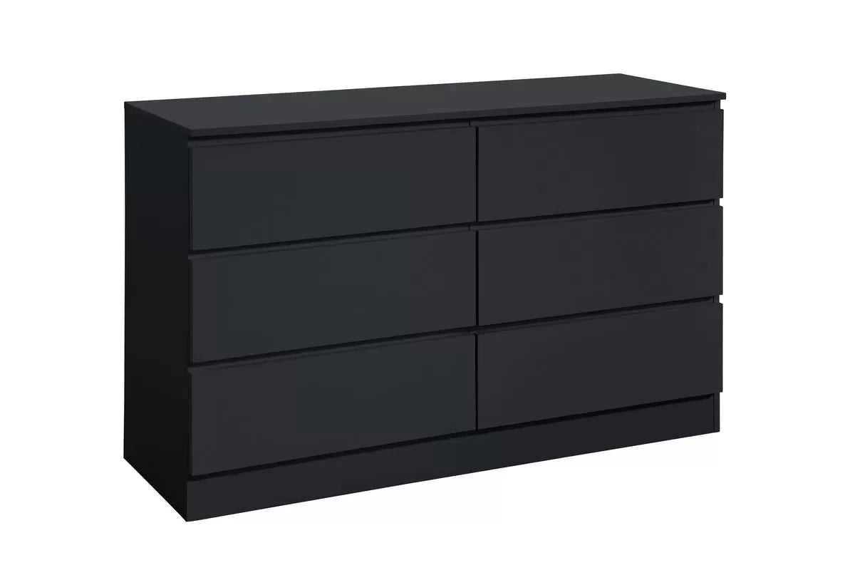 Oslo Black 6 Drawer Chest