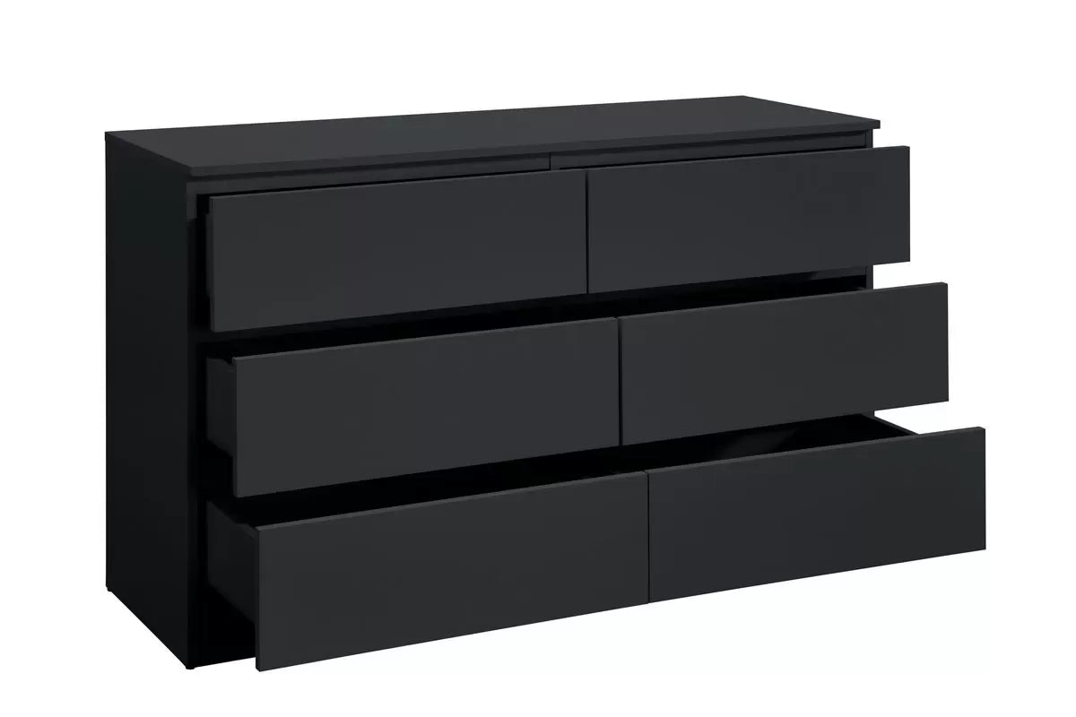 Oslo Black 6 Drawer Chest