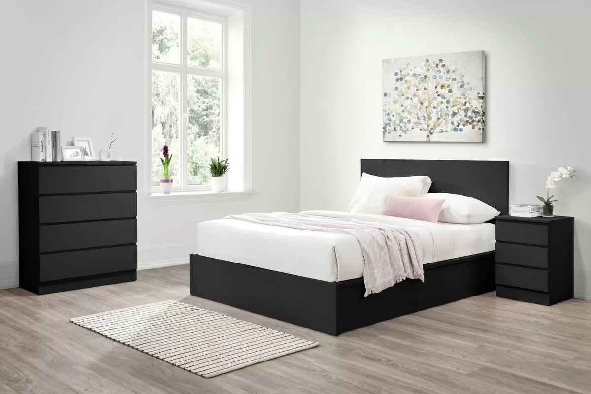 Oslo Black 4 Drawer Chest