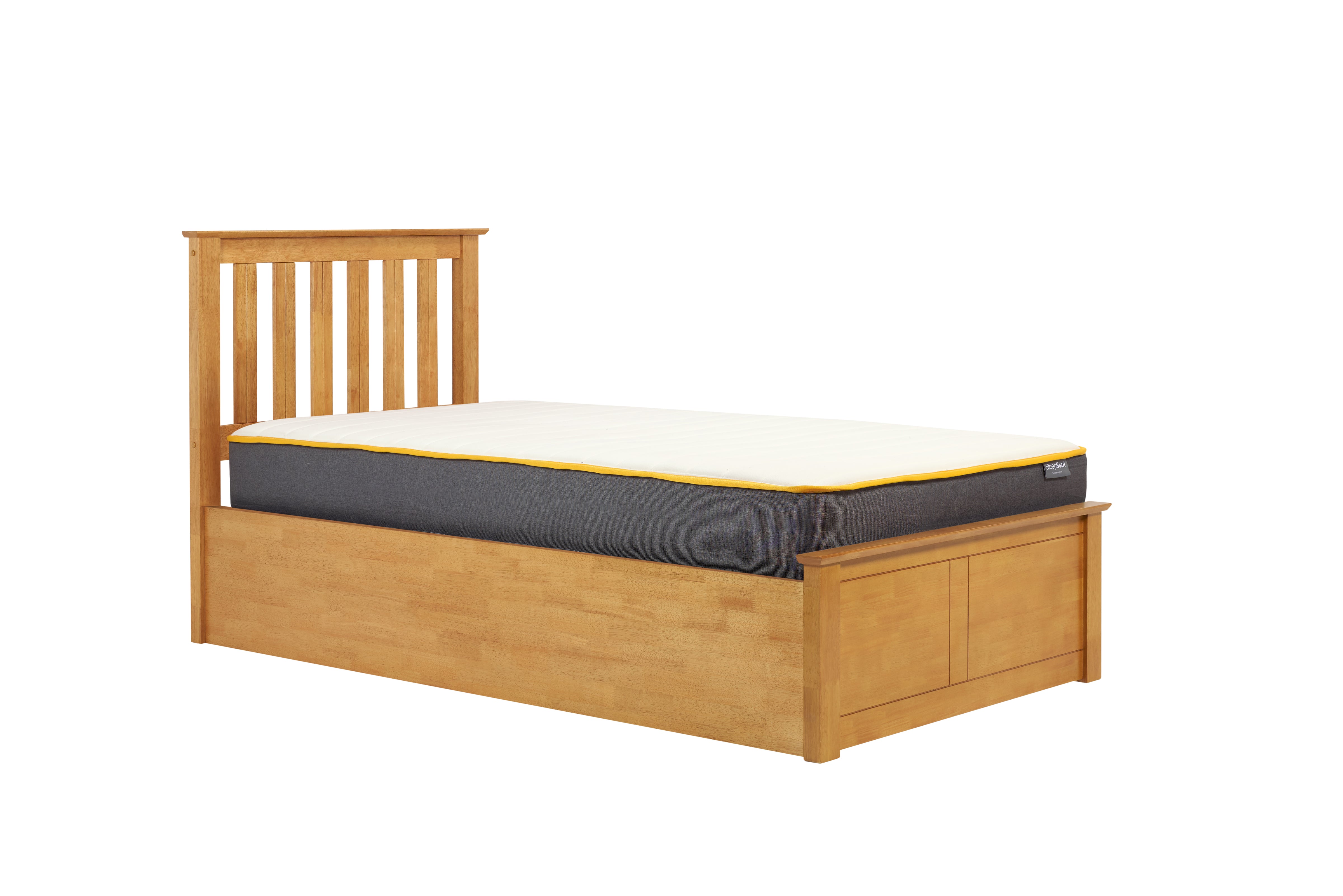 Pheonix Oak Ottoman Single Bed + Single Comfort Mattress