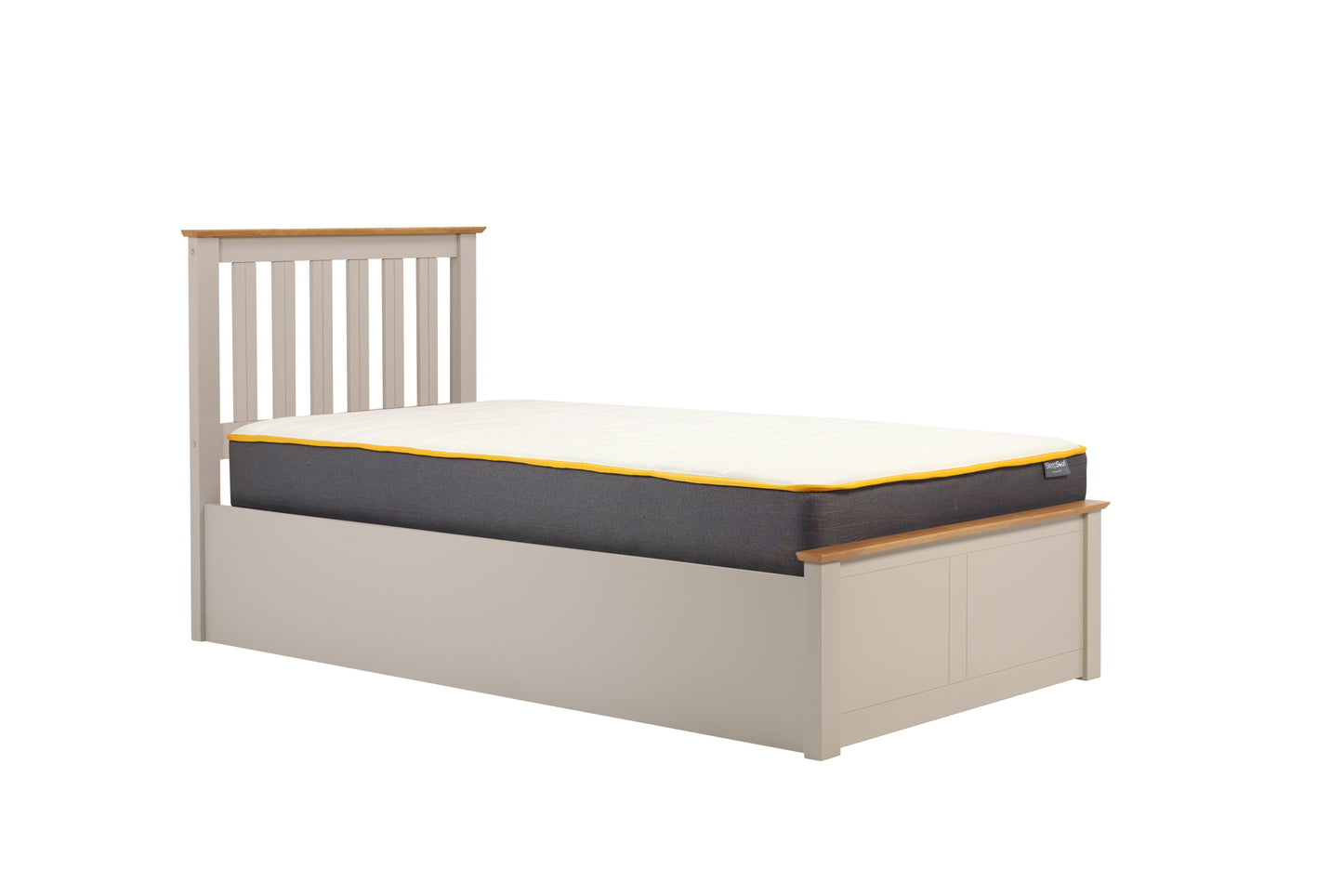 Phoenix Pearl Grey Single Ottoman Bed