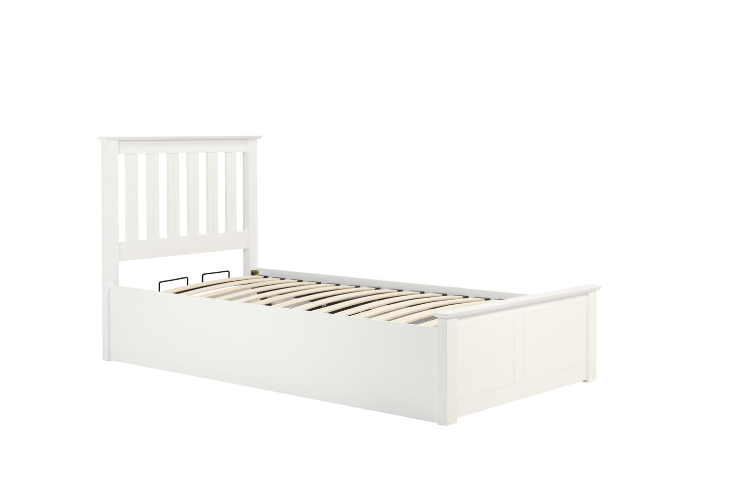 Pheonix White Ottoman Single Bed + Single Comfort Mattress
