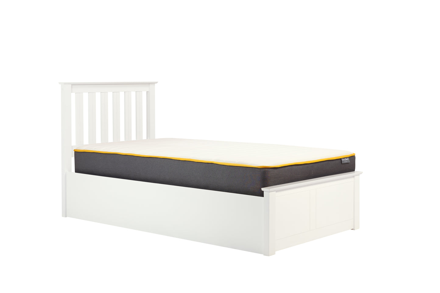 Phoenix White Single Ottoman Bed