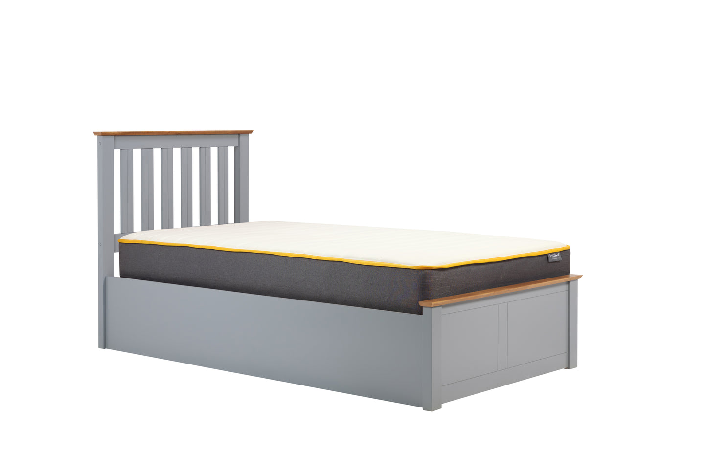 Phoenix Stone Grey Single Ottoman Bed