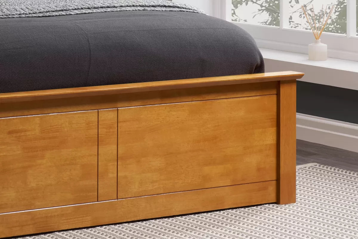 Pheonix Oak Ottoman Double Bed + Comfort Double Mattress