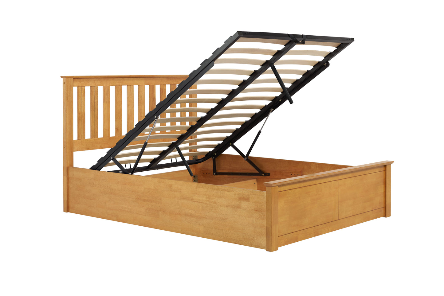 Pheonix Oak Ottoman Double Bed + Comfort Double Mattress