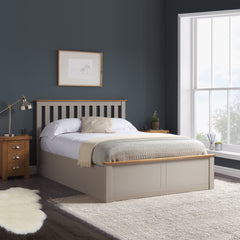 Pheonix Pearl Grey Ottoman King Bed + Comfort King Mattress