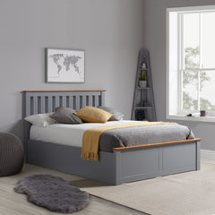 Pheonix Stone Grey Ottoman King Bed + Comfort King Mattress