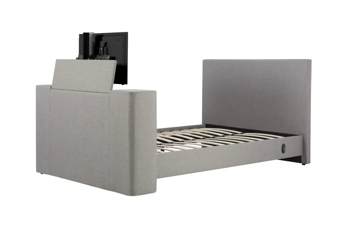 Plaza Grey Double TV Bed + Heaven Double Mattress