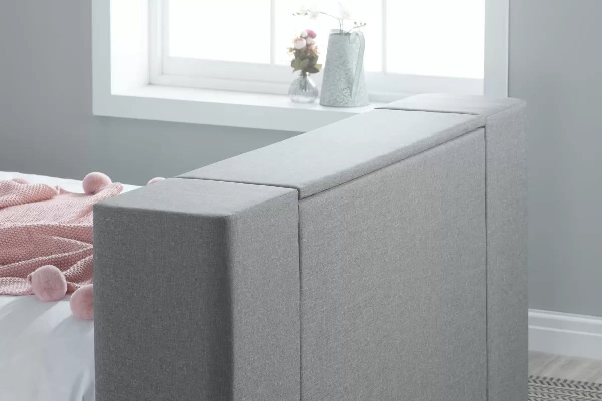 Plaza Luxurious Grey Fabric TV Bed