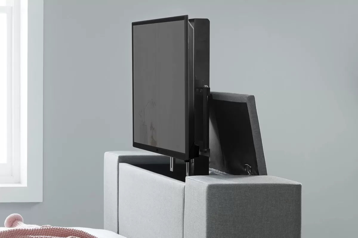 Plaza Grey Double TV Bed + Heaven Double Mattress