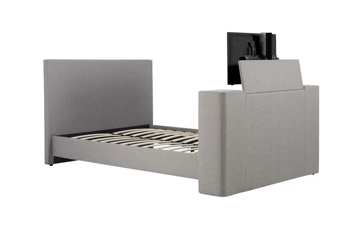 Plaza Grey Double TV Bed + Heaven Double Mattress
