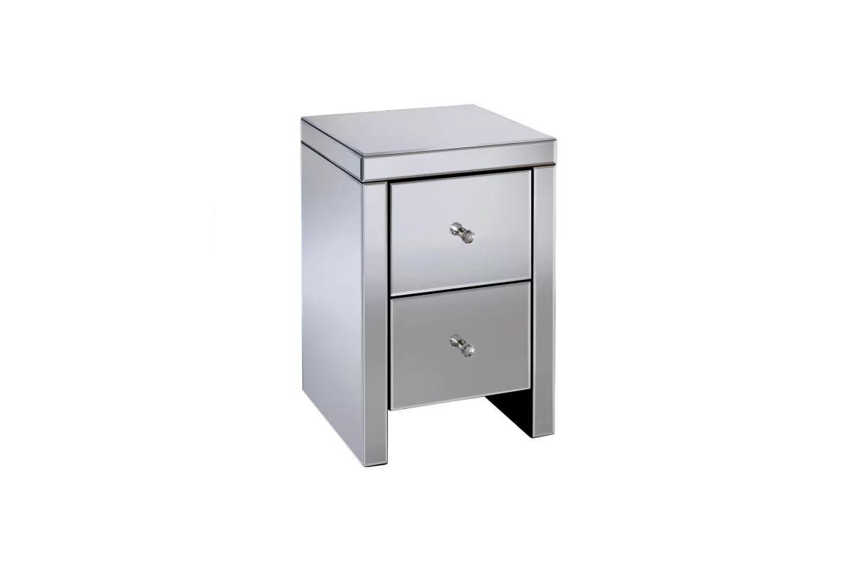 Seville Mirrored 2 Drawer Bedside