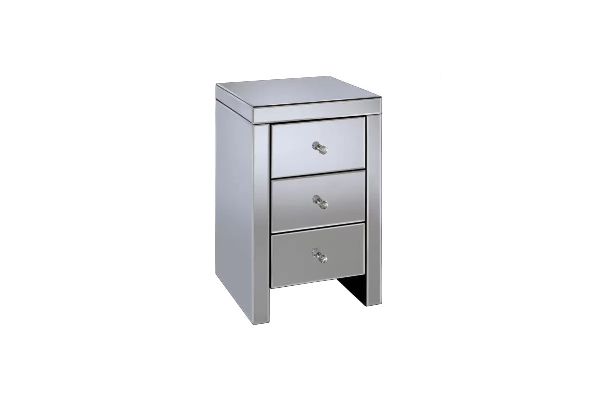 Seville Mirrored 3 Drawer Bedside