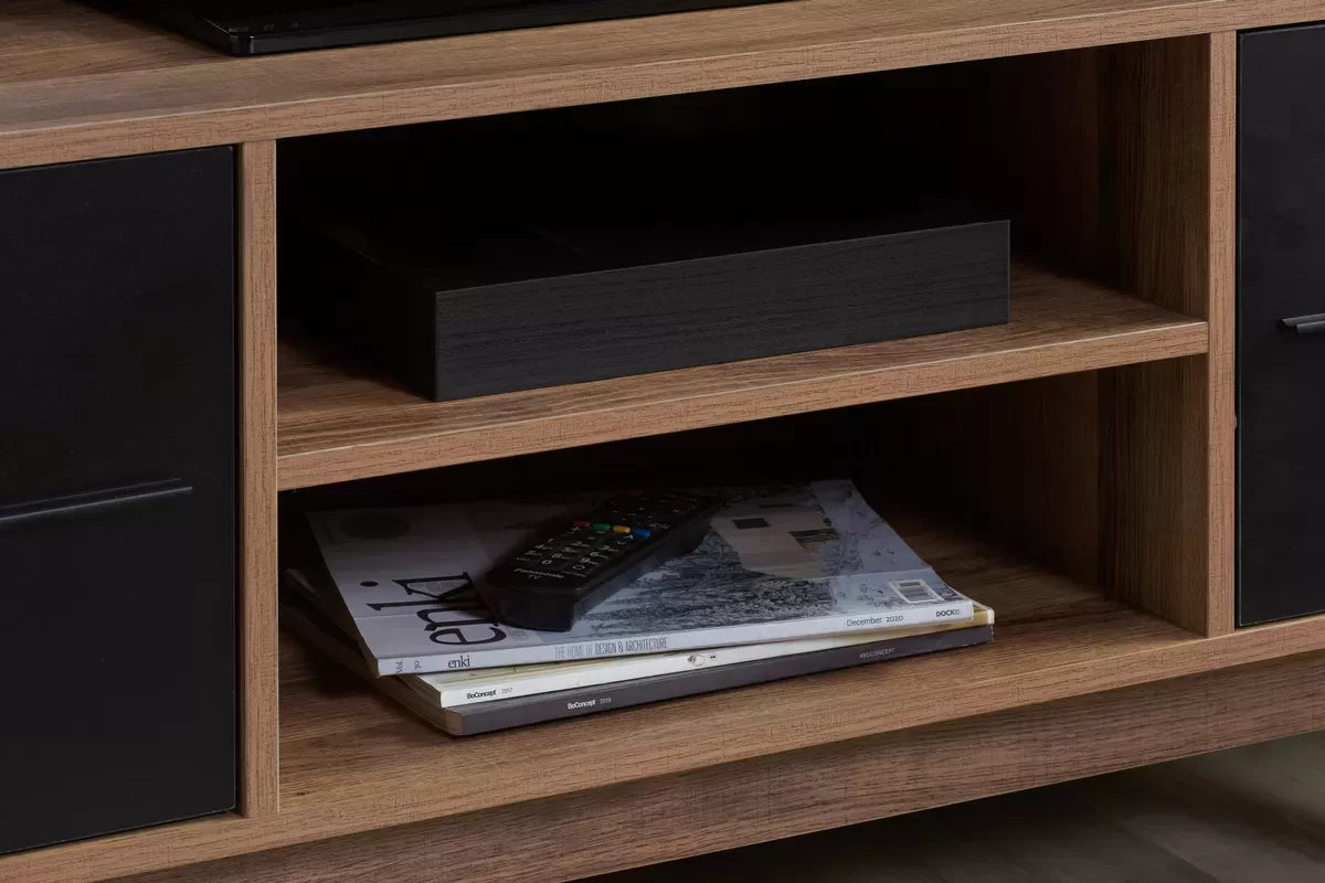 Shard Walnut & Black TV Unit