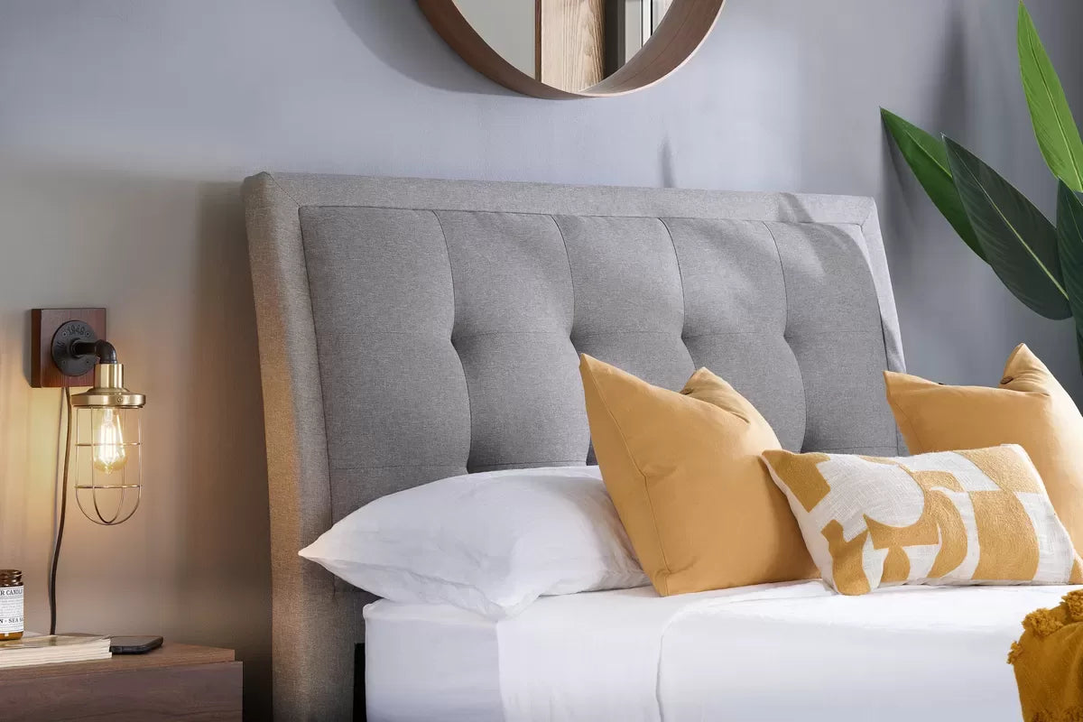 Shelby Grey Storage Double Bed + Heaven Double Mattress