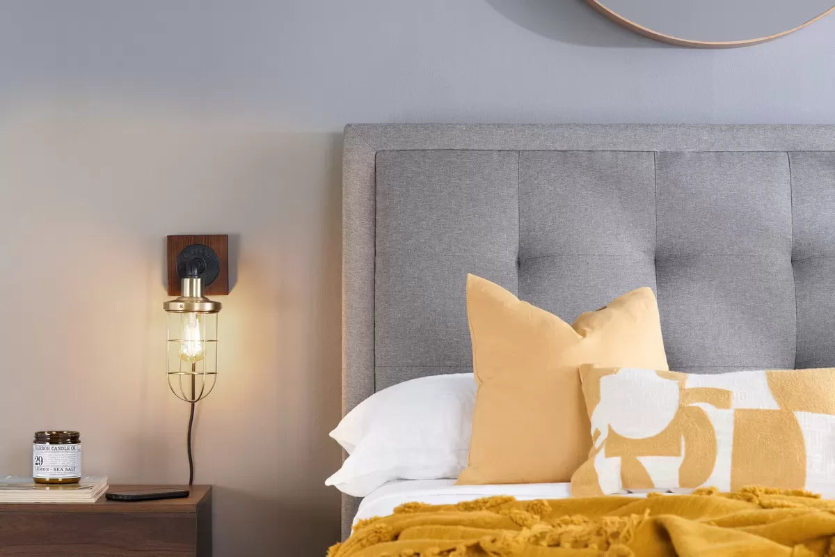 Shelby Grey Storage Double Bed + Heaven Double Mattress