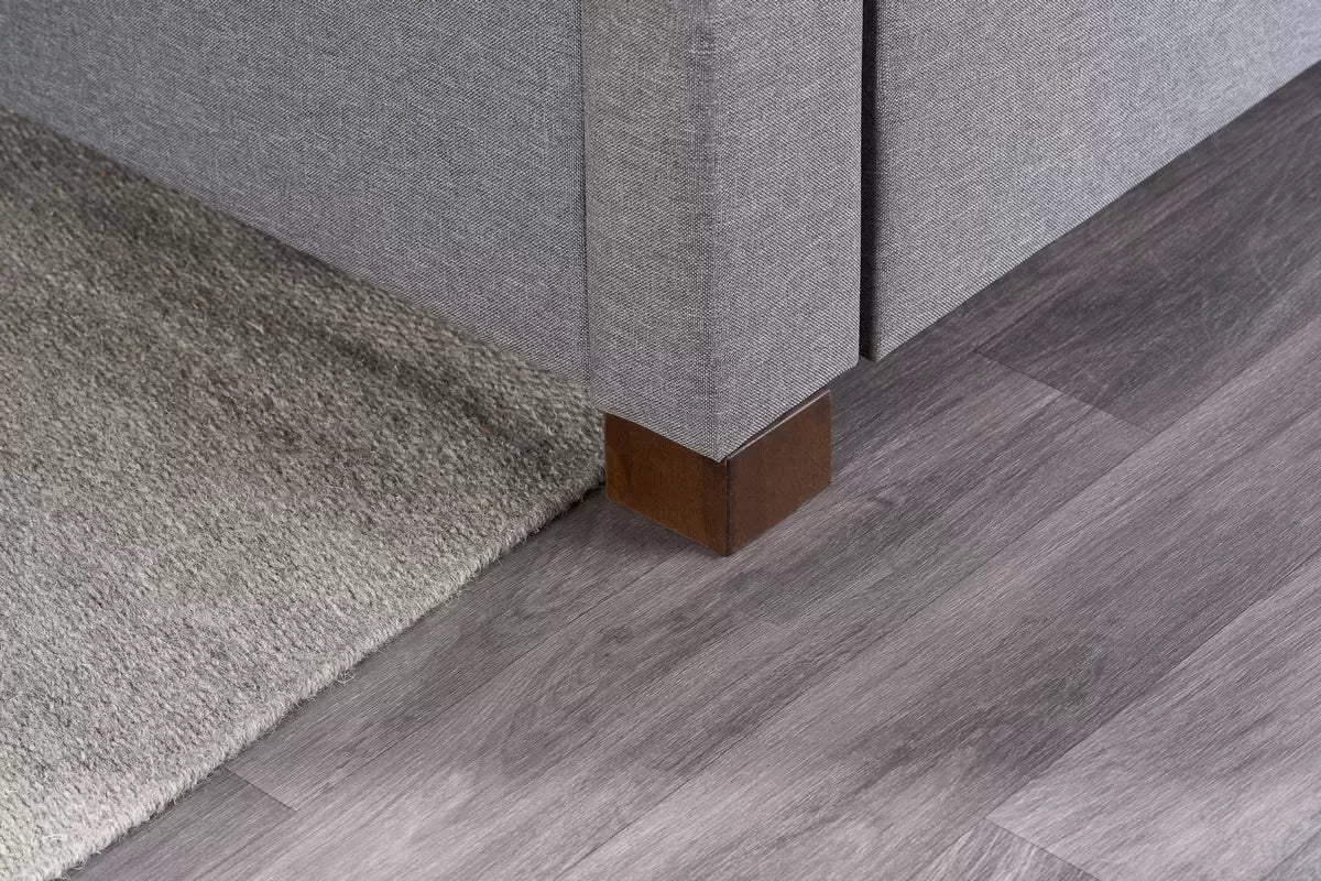 Shelby Grey Storage Double Bed + Heaven Double Mattress