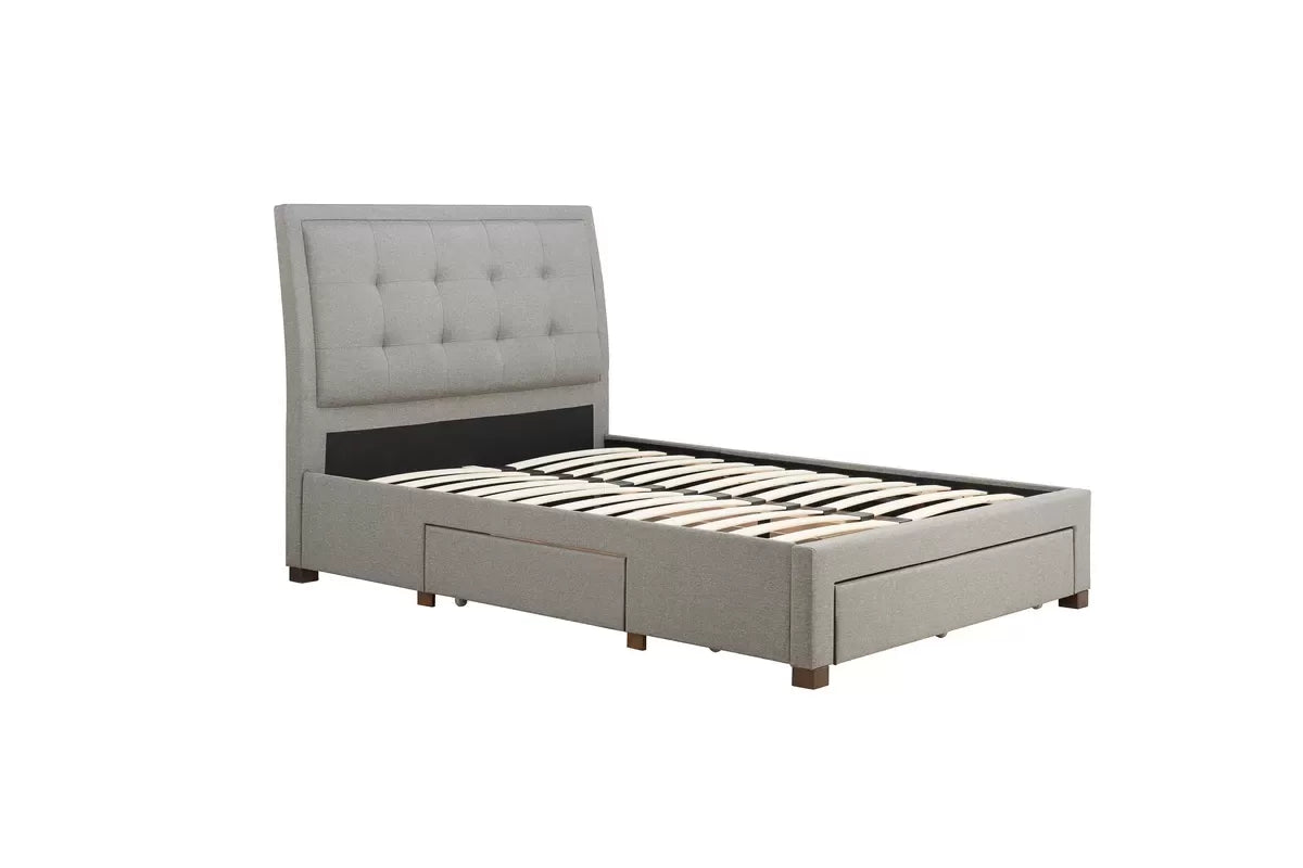Shelby Grey Storage Double Bed + Heaven Double Mattress