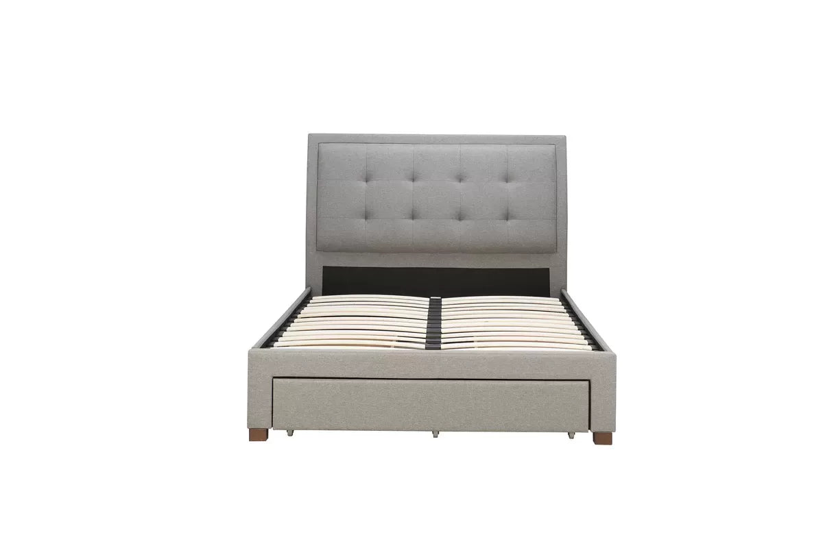 Shelby Grey Storage Double Bed + Heaven Double Mattress