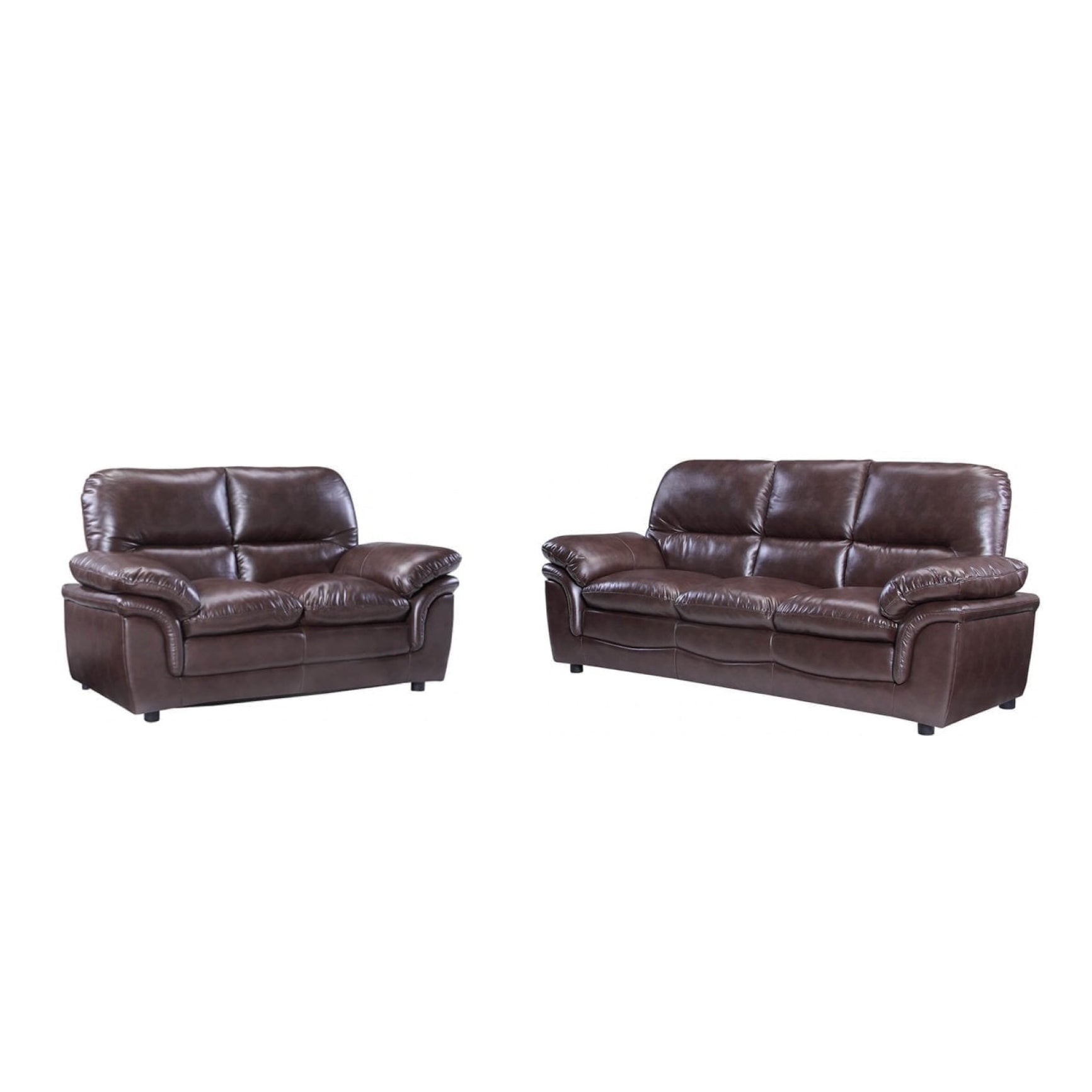 Ferona Brown Leather 3+2 Seater Sofa Set